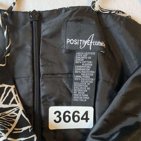 Positive Attitude Women Midi Dress 6 Tall Black Floral Fit & Flare Sleeveless - Picture 2 of 8